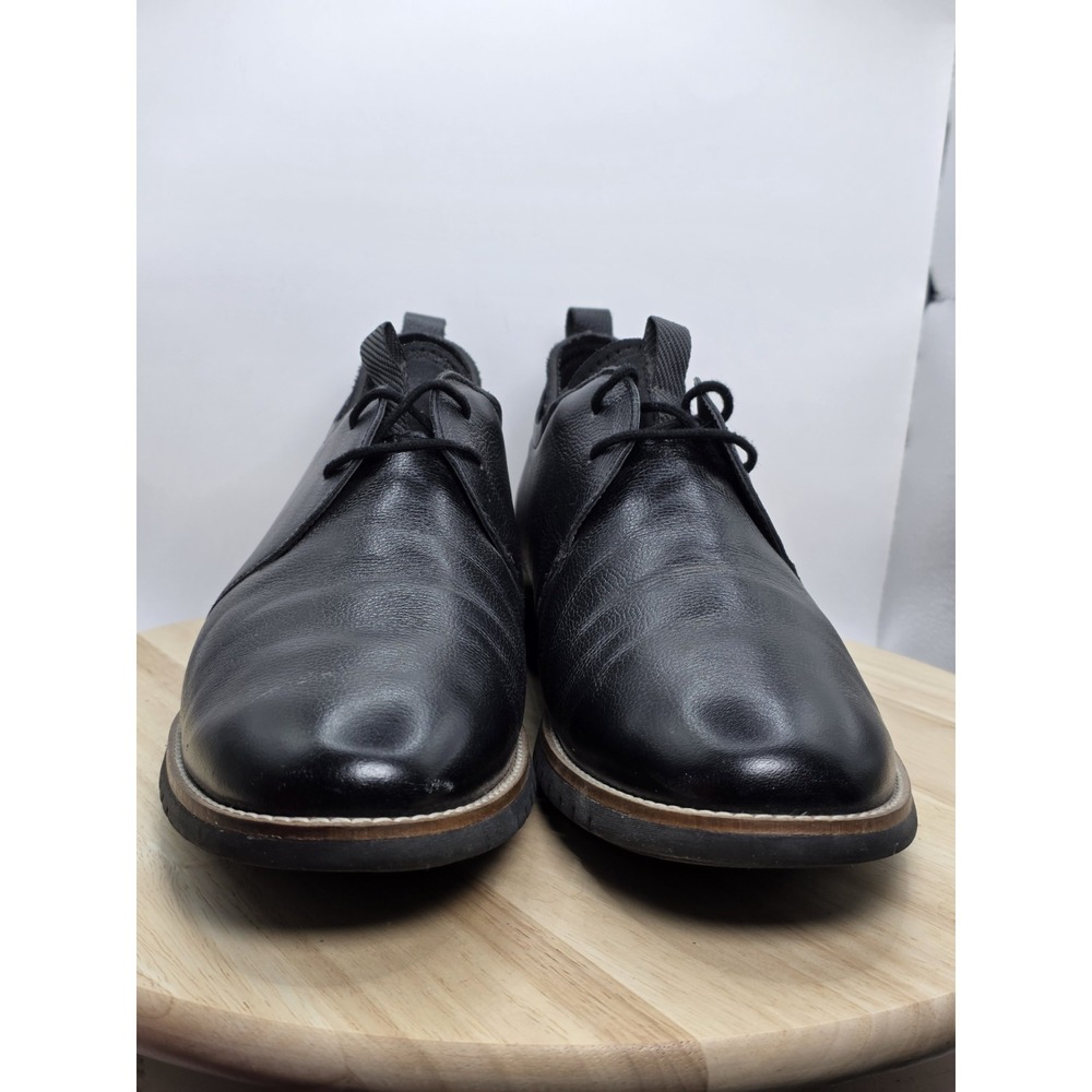 Mens Size 12 - Hush Puppies Colby Oxford Black Solid Leather HMV10442-007 - Picture 2 of 10